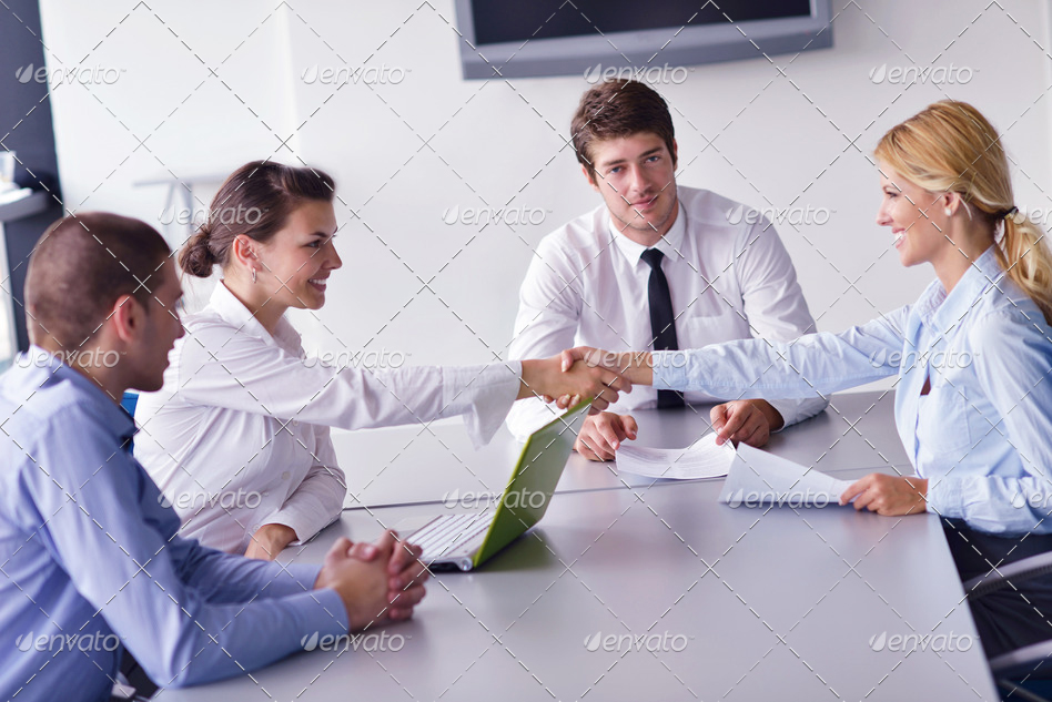 business people making deal